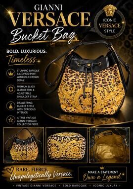 LS031 Gianni Versace Vintage Baroque Style Bucket Bag
